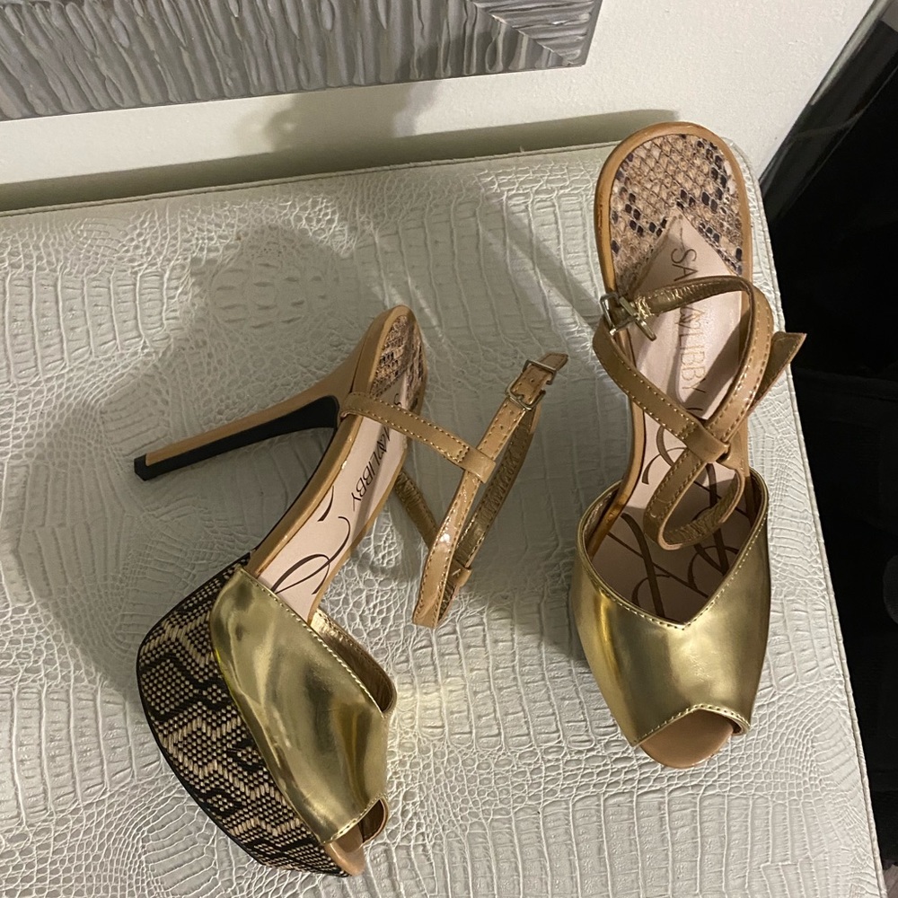Cute gold tall sandals